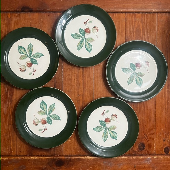 Vintage Green Botanical cake plat Set 5 - Picture 2 of 5